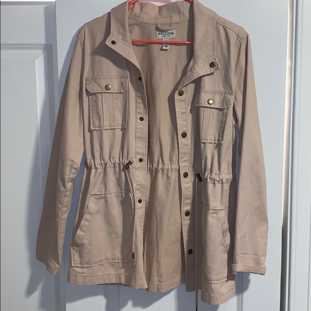 ARIZONA blush pink light weight jean trench coat